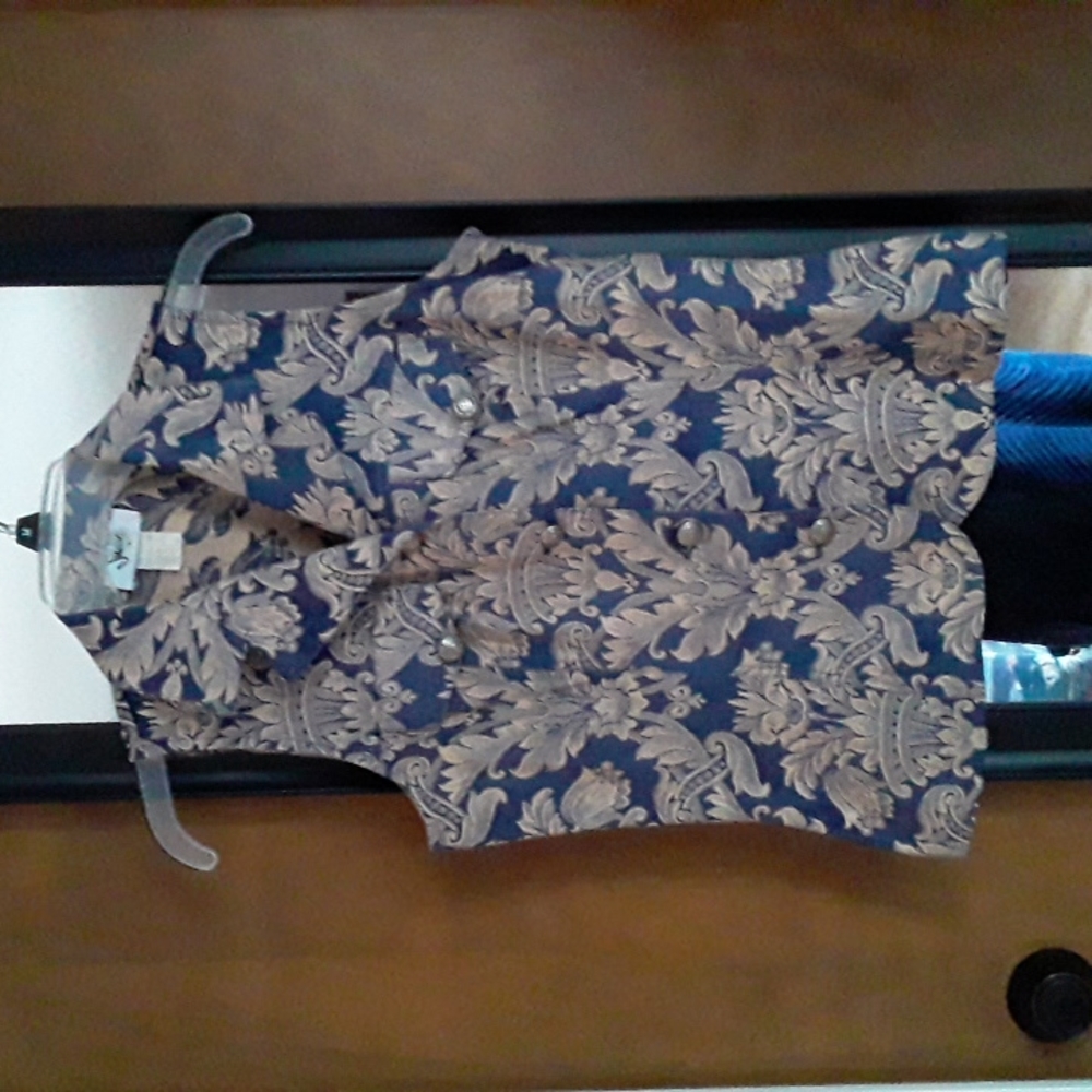 Judy's vintage tapestry damask vest medium
